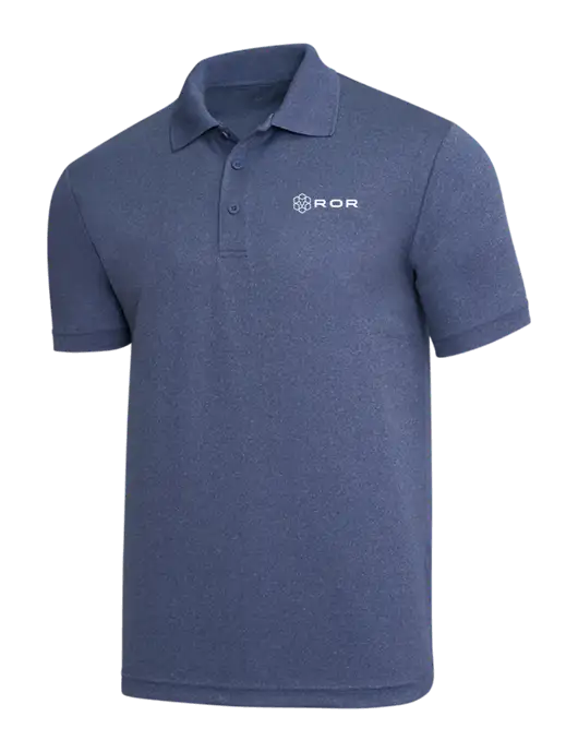 Light Navy Heather PosiCharge RacerMesh Polo w/ROR Logo