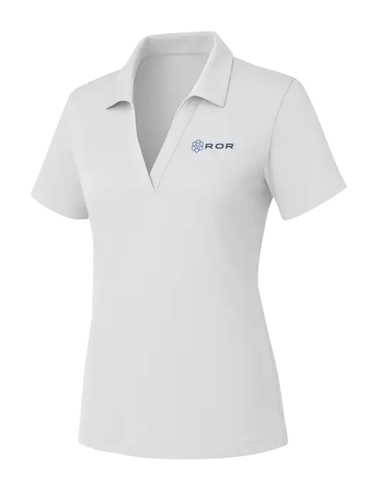 Womens White PosiCharge RacerMesh Polo w/ROR Logo