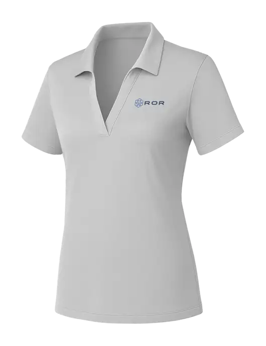 Womens Light Grey PosiCharge RacerMesh Polo w/ROR Logo
