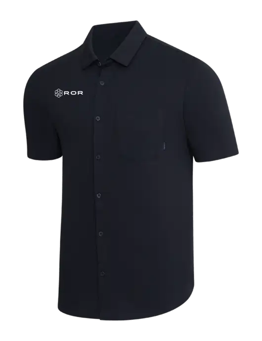 OGIO Black Extend Short Sleeve Button Up Shirt w/ROR Logo