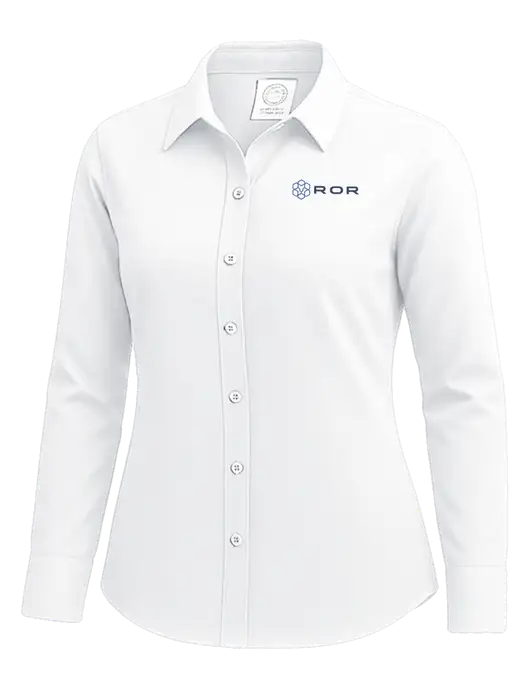 Brooks Brothers Womens White Wrinkle-Free Stretch Nailhead Shirt w/ROR Logo