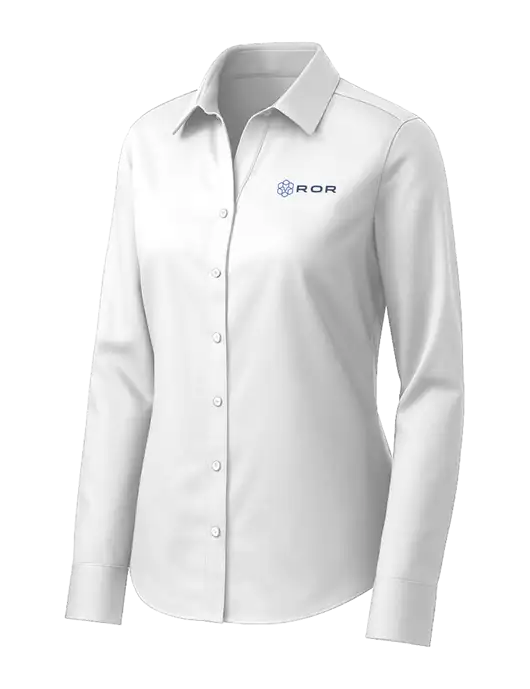 Brooks Brothers Womens White Wrinkle-Free Stretch Pinpoint Shirt w/ROR Logo