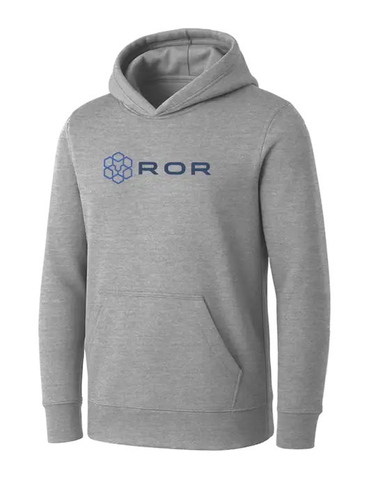 Womens Light Grey Heather Core Fleece Pullover Hooded Sweatshirt w/ROR Logo