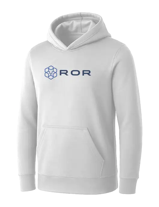 Womens White Core Fleece Pullover Hooded Sweatshirt w/ROR Logo