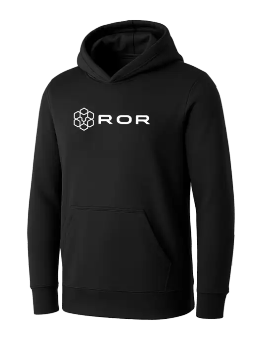 Womens Black Core Fleece Pullover Hooded Sweatshirt w/ROR Logo