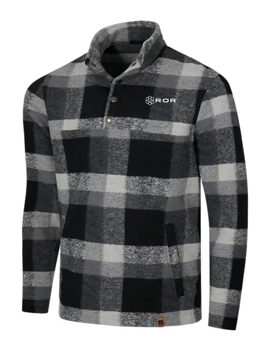 Russell Outdoors Black/White Plaid Basin Snap Pullover w/ROR Logo