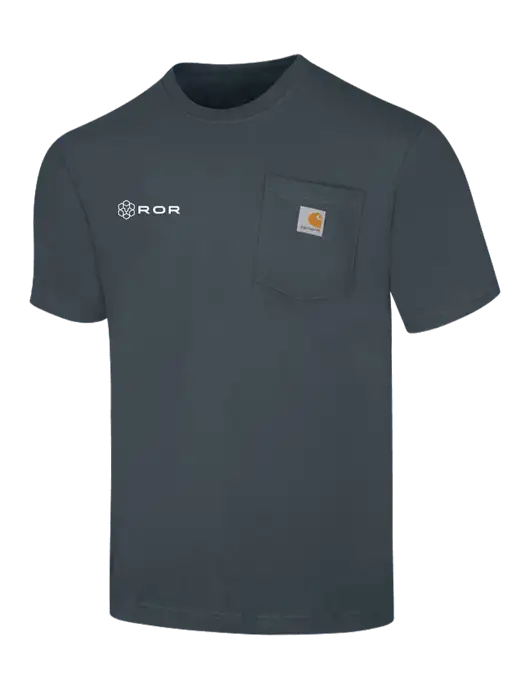 Carhartt Workwear Dark Slate Blue Pocket Short Sleeve T-Shirt w/ROR Logo