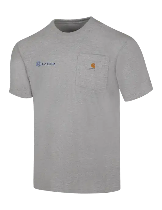 Carhartt Workwear Light Grey Heather Pocket Short Sleeve T-Shirt w/ROR Logo