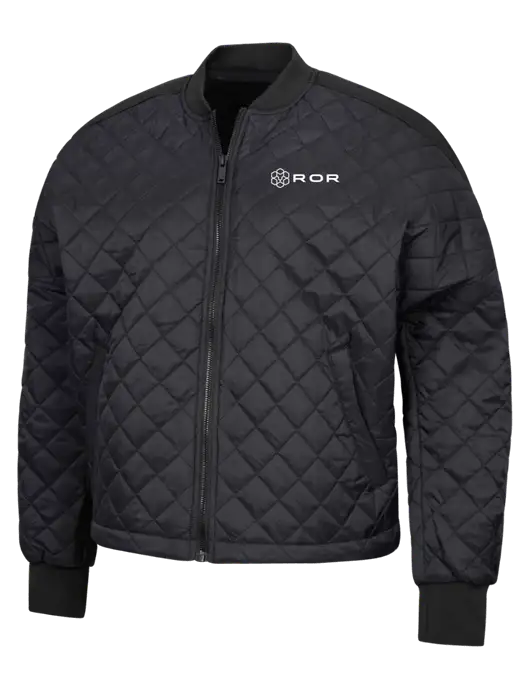 Mercer+Mettle Black Womens Boxy Quilted Jacket w/ROR Logo