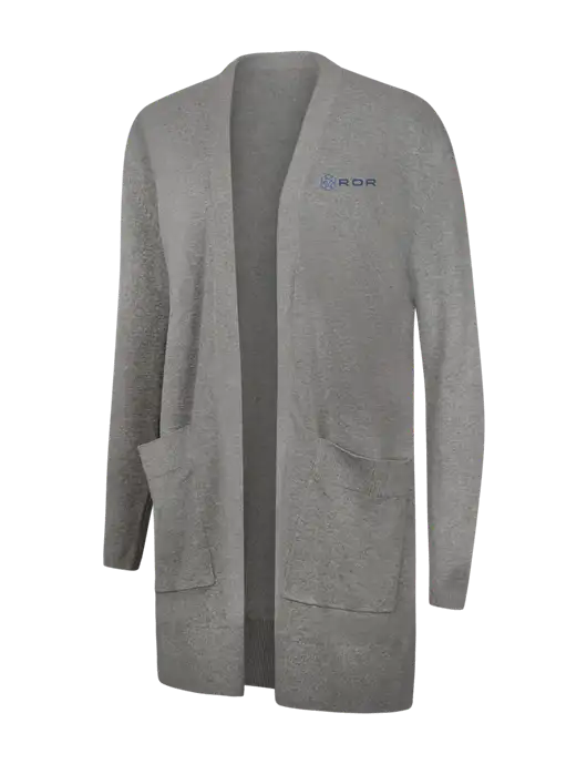 Mercer+Mettle Womens Light Grey Heather Open Front Cardigan Sweater w/ROR Logo