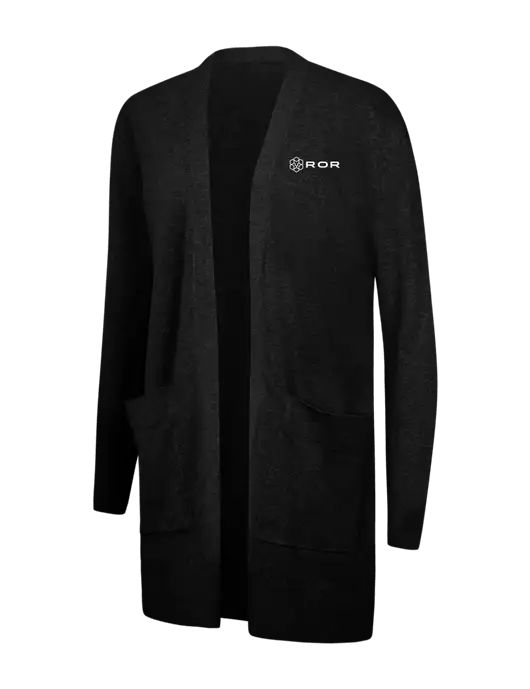 Mercer+Mettle Womens Black Open Front Cardigan Sweater w/ROR Logo