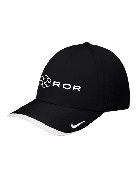 Nike Black/White Dri-FIT Perforated Performance Cap w/ROR Logo