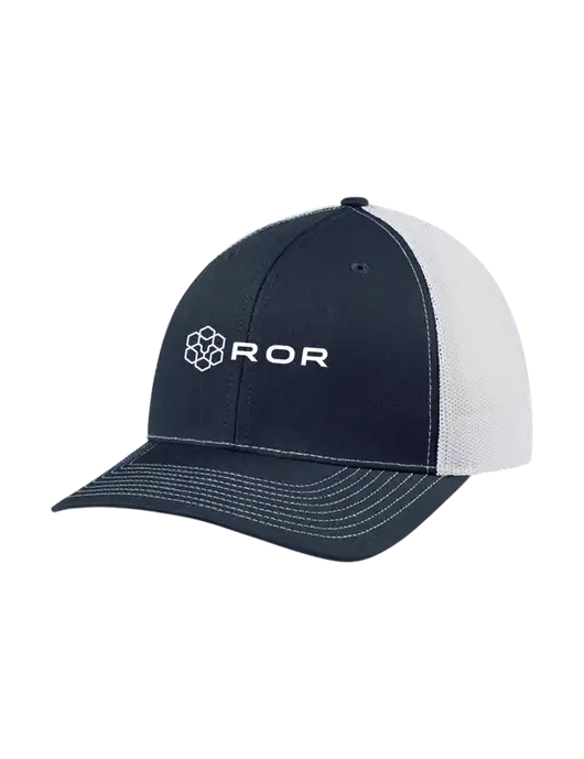 Richardson Adjustable Snapback Original 112 Trucker Cap Navy w/White Mesh w/ROR Logo