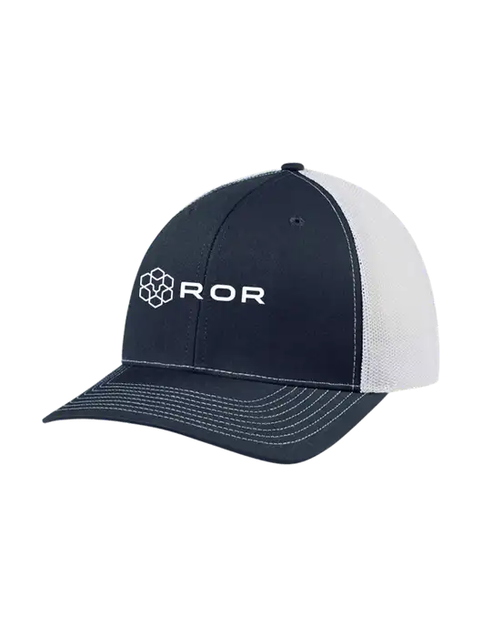 Richardson Adjustable Snapback Original 112 Trucker Cap Navy w/White Mesh w/ROR Logo