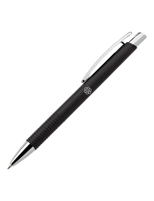 Malay Black Ballpoint Pen - Blue Ink w/Icon Logo