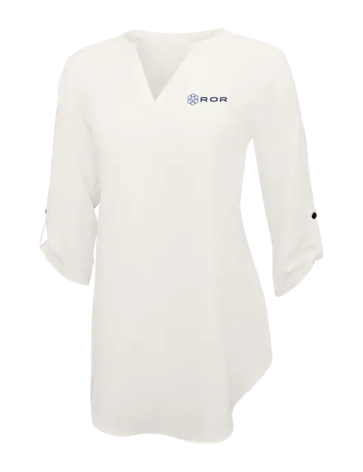 Ivory Womens 3/4 Sleeve Tunic Blouse w/ROR Logo