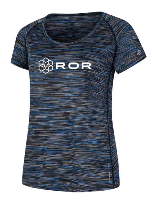 OGIO Womens Black/Royal Space Dye Verge Scoop Neck w/ROR Logo