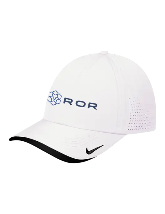Nike White/Black Dri-FIT Perforated Performance Cap w/ROR Logo