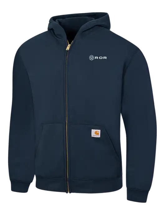 Carhartt Navy Midweight Hooded Zip-Front Sweatshirt w/ROR Logo
