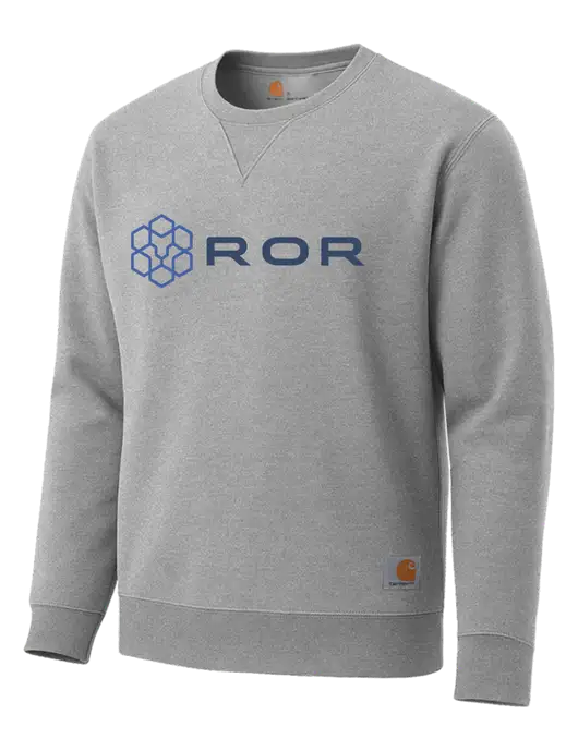 Carhartt Light Grey Heather Midweight Crewneck Sweatshirt w/ROR Logo