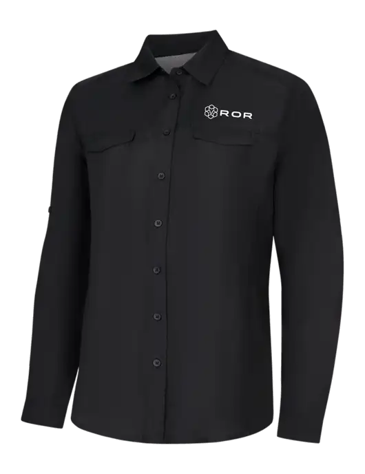 Womens Black Long Sleeve UV Daybreak Shirt w/ROR Logo