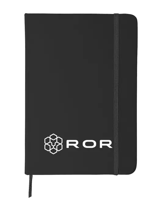 Black Comfort Touch Bound Journal 5" X 7" w/ROR Logo