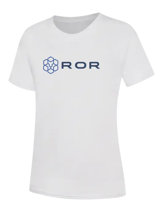 Womens White Core Blend Tee w/ROR Logo