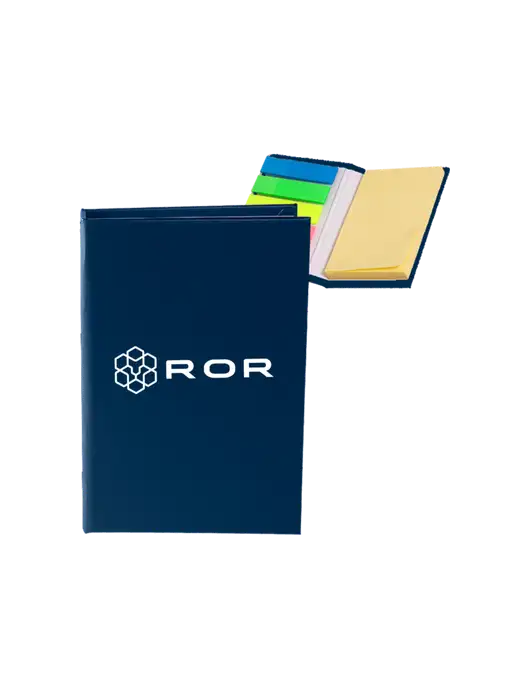 Navy Micro Sticky Note Pad, 2 x 3.25 w/ROR Logo