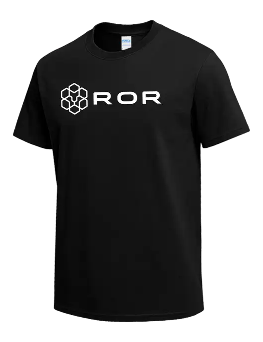 Black Heavyweight 6.1 oz T-Shirt w/ROR Logo