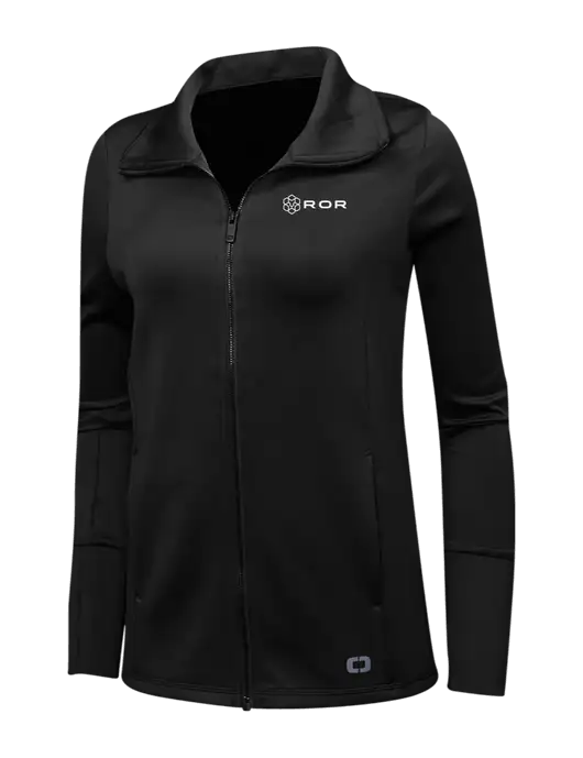 OGIO Black Womens Endurance Modern Performance Full-Zip w/ROR Logo