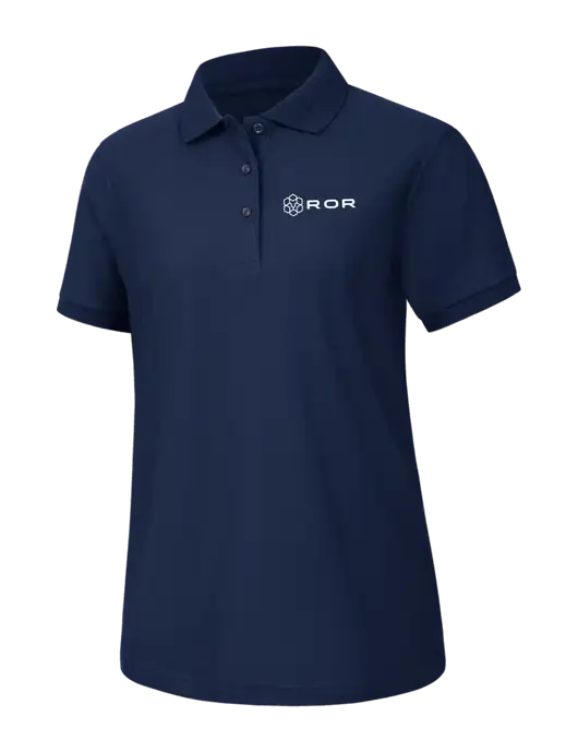 Womens Navy Silk Touch Polo w/ROR Logo