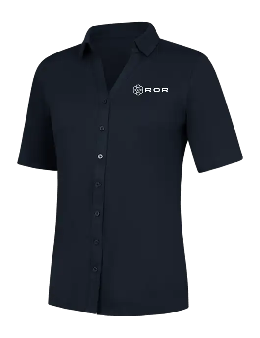 Womens Navy City Stretch Top w/ROR Logo