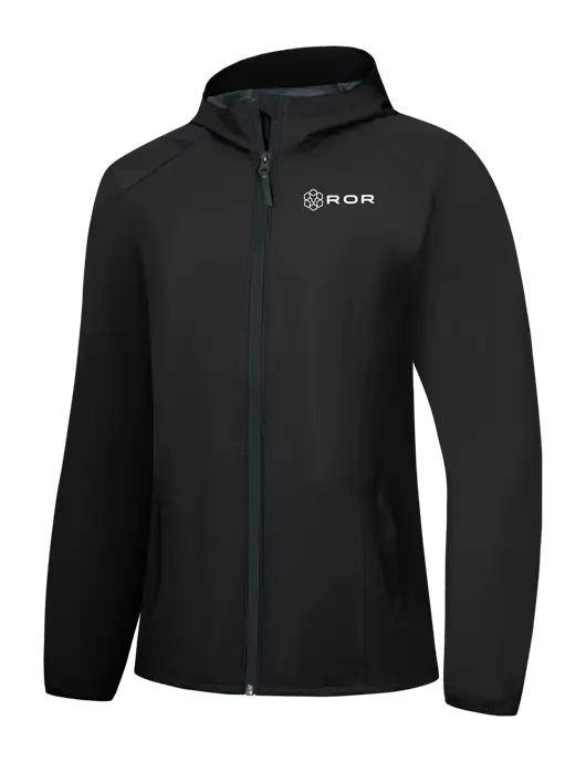 Womens Black Essential Rain Jacket w/ROR Logo