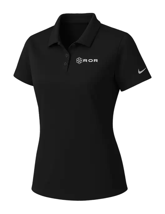 Nike Womens Black Dry Essential Solid Polo w/ROR Logo