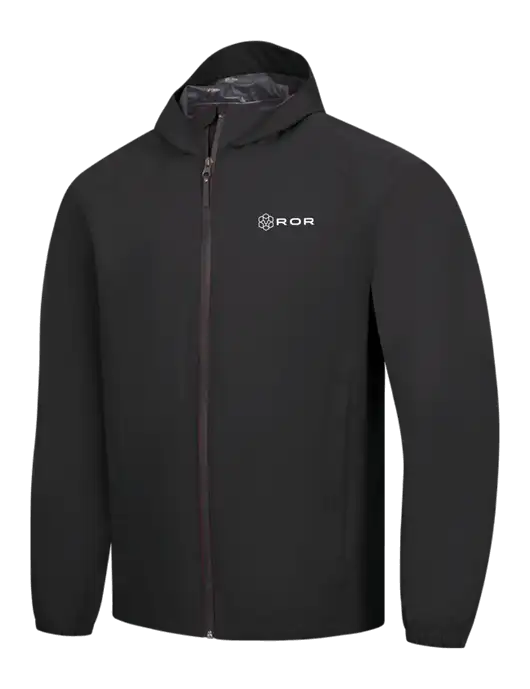 Black Essential Rain Jacket w/ROR Logo