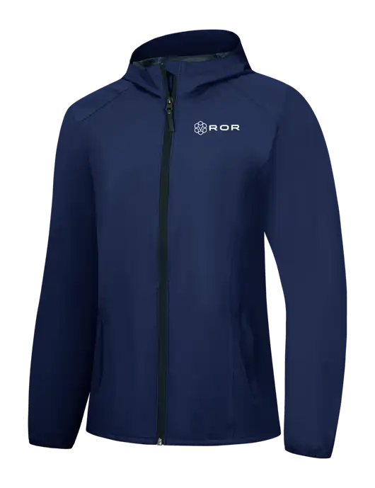 Womens Navy Essential Rain Jacket w/ROR Logo