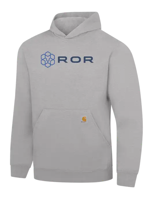 Carhartt Light Grey Heather Midweight Hooded Sweatshirt w/ROR Logo
