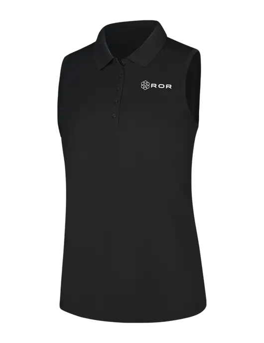 Womens Black Dry Zone UV Micro-Mesh Sleeveless Polo w/ROR Logo