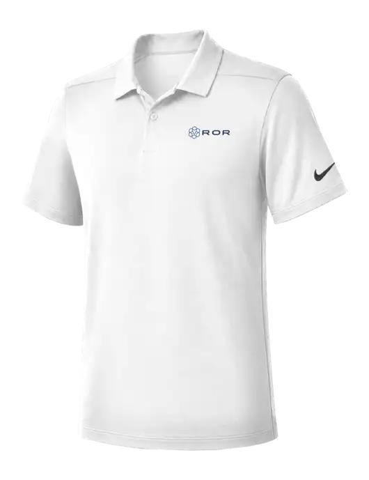 Nike White Dry Essential Solid Polo w/ROR Logo