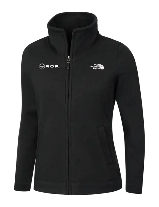 North Face Womens Black Heather Sweater Fleece Jacket w/ROR Logo