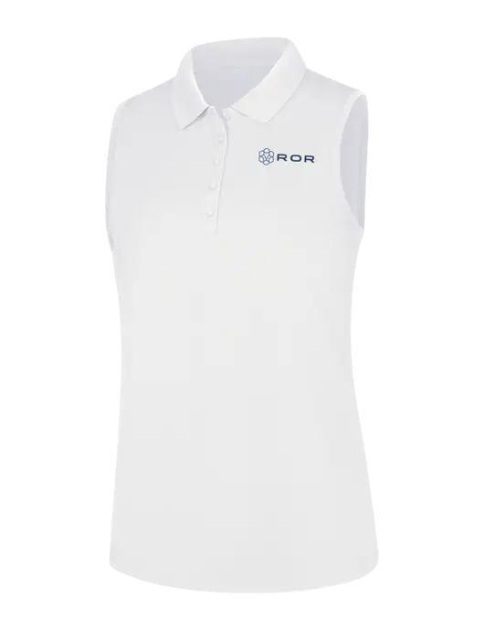Womens White Dry Zone UV Micro-Mesh Sleeveless Polo w/ROR Logo
