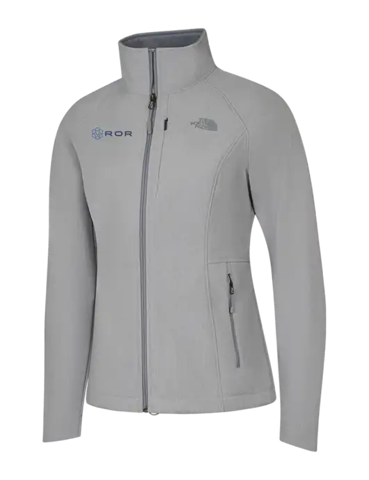 North Face Womens Light Grey Heather Apex Barrier Soft Shell Jacket  w/ROR Logo