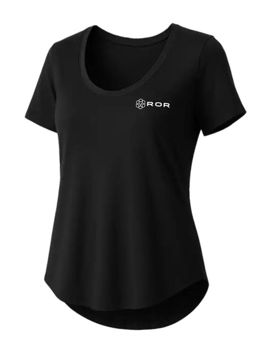 Mercer+Mettle Womens Black Stretch Jersey Relaxed Scoop w/ROR Logo