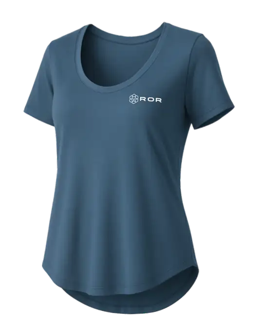 Mercer+Mettle Womens Light Navy Blue Stretch Jersey Relaxed Scoop w/ROR Logo