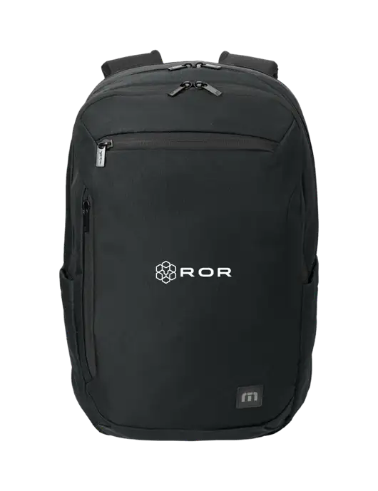 TravisMathew Black Duration Backpack w/ROR Logo