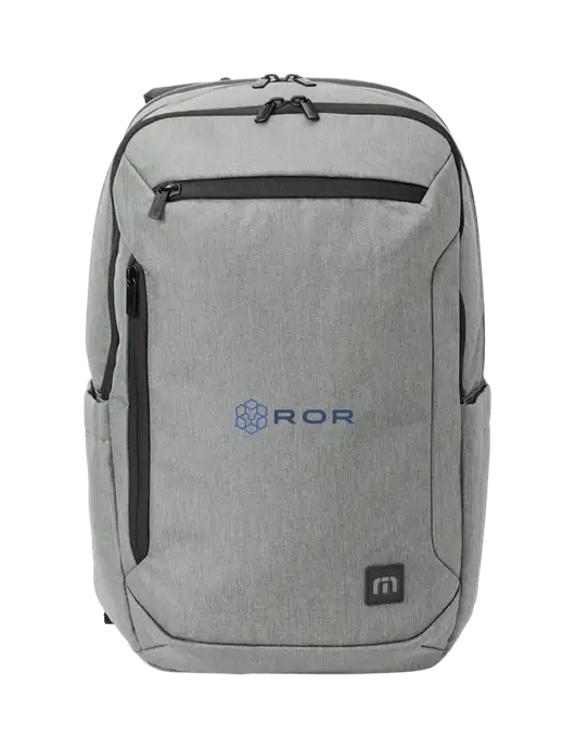 TravisMathew Light Grey Heather Duration Backpack w/ROR Logo