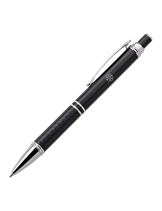 Black Stellar Scribe Pen - Black Ink w/Icon Logo
