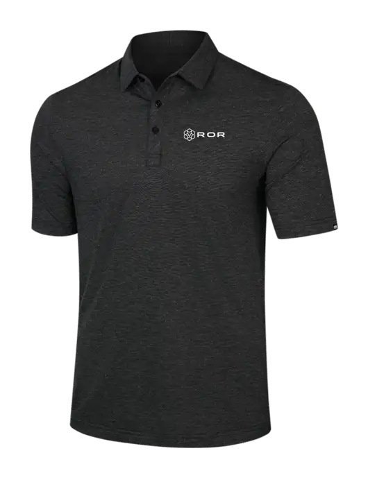 TravisMathew Black Heather Sunnyvale Polo w/ROR Logo