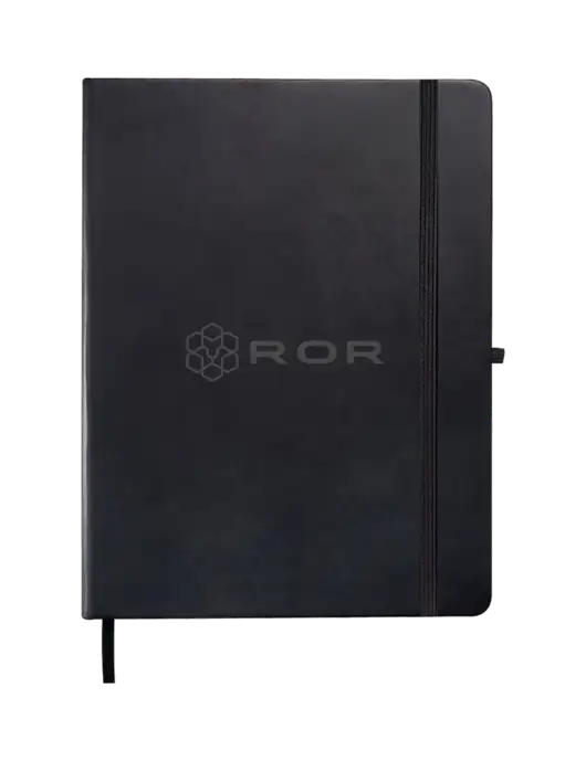 Leeman Black Tuscany Large Journal 7.5 x 9.875 w/ROR Logo Engraved