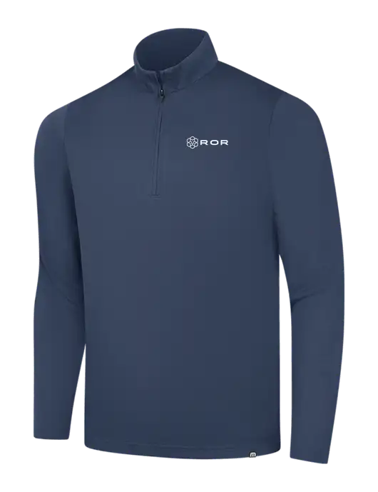TravisMathew Navy Coveside ¼-Zip w/ROR Logo